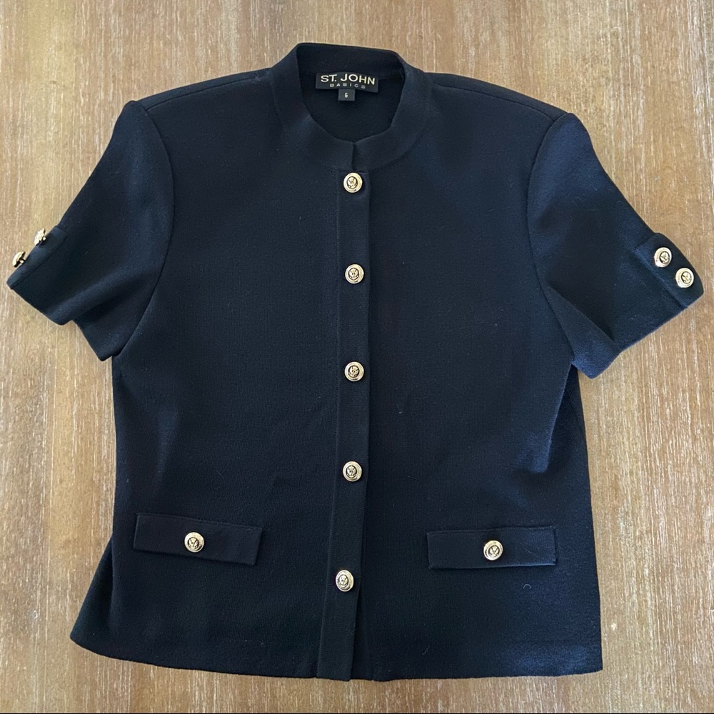 St. John Basics knit jacket/top Black Gold